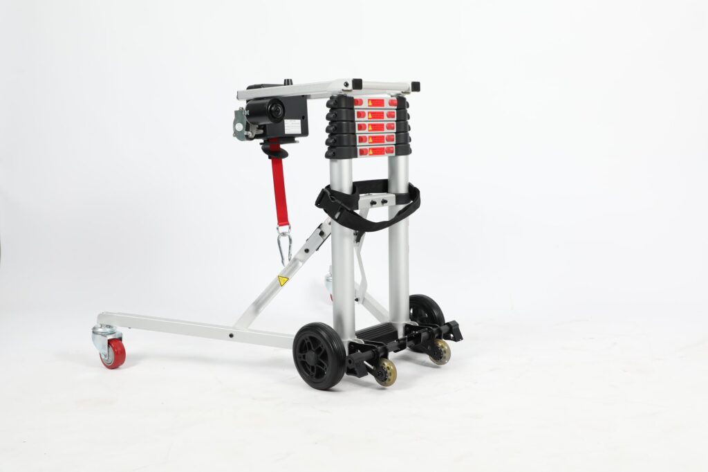 Porto Mobility Elevon lift assembled, angled view from the opposite side