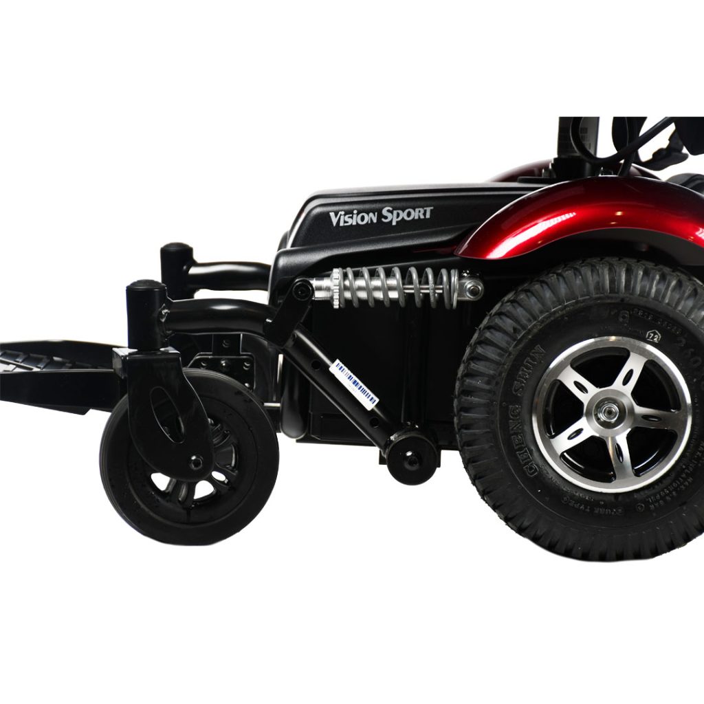 Side View of Tire, Suspension of Merits Vision Sport wheelchair
