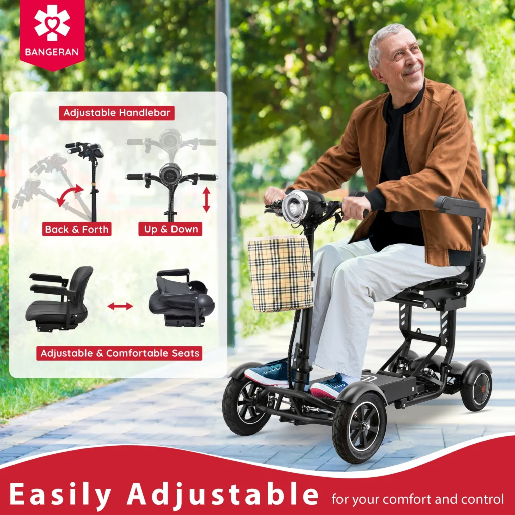 Bangeran Dragon Mobile EX features adjustable handlebars and a foldable child seat for a customizable, comfortable ride.