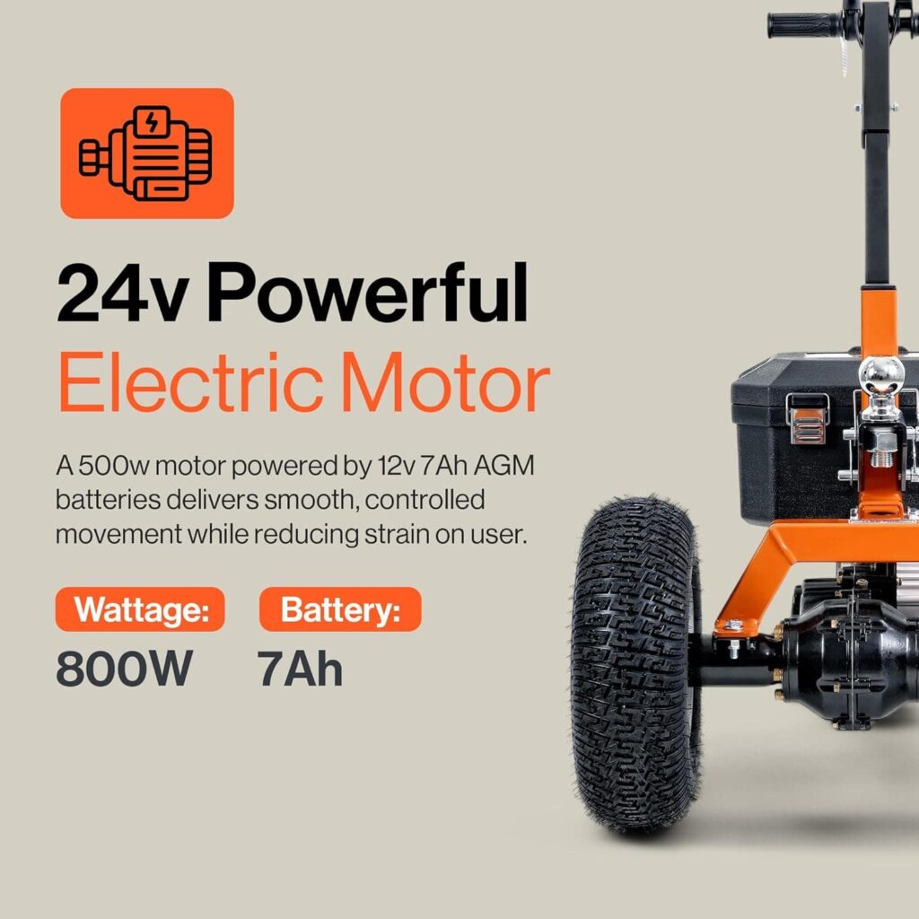 SuperHandy Electric Trailer Dolly - 24V 7Ah Battery, 2800 lb Towing Capacity (New Frame) view 3