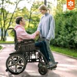 Bangeran Hercules Lite All Terrain Folding Power Wheelchair in everyday use