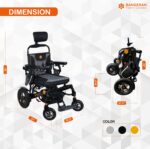 Bangeran Thunderbolt All Terrain Folding Power Wheelchair dimensions diagram
