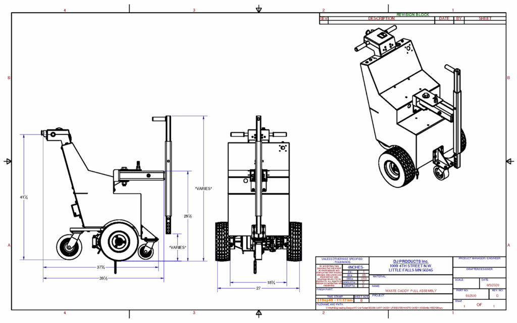 DJ Products CartCaddyShorty dimensions drawing
